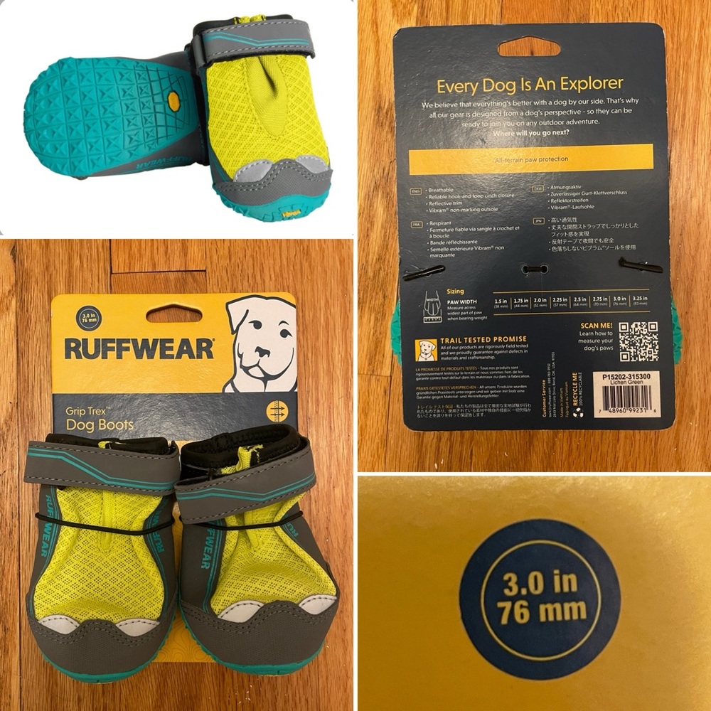 NWT RUFFWEAR™ Grip Trex™ Dog Boots - 3.00” (76mm)